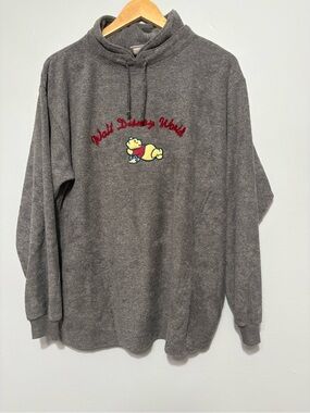 Vintage 90s Disney Parks Winnie The Pooh Fleece Hoodie - Made in USA - Size M